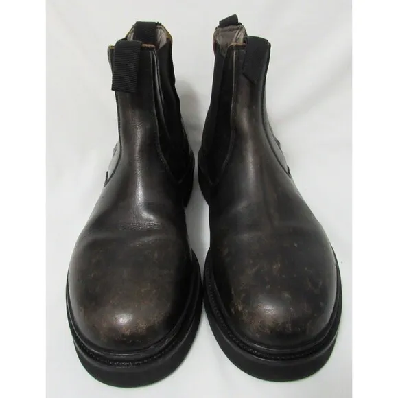 All Saints Brown Leather Distressed Jonboy Chelsea Boots Size 10 EUC