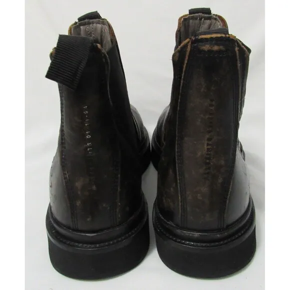 All Saints Brown Leather Distressed Jonboy Chelsea Boots Size 10 EUC