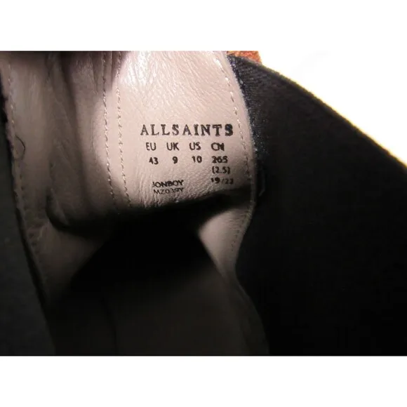 All Saints Brown Leather Distressed Jonboy Chelsea Boots Size 10 EUC