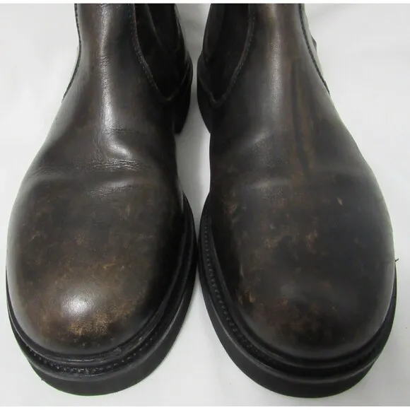 All Saints Brown Leather Distressed Jonboy Chelsea Boots Size 10 EUC