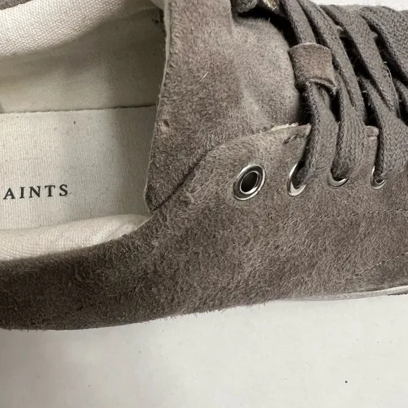 All Saints Trish Taupe Suede Platform Sneakers