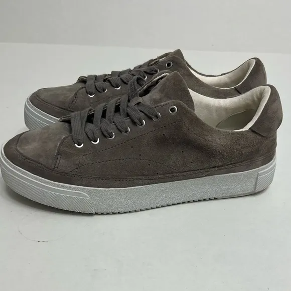 All Saints Trish Taupe Suede Platform Sneakers