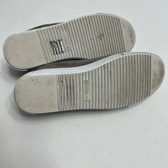 All Saints Trish Taupe Suede Platform Sneakers