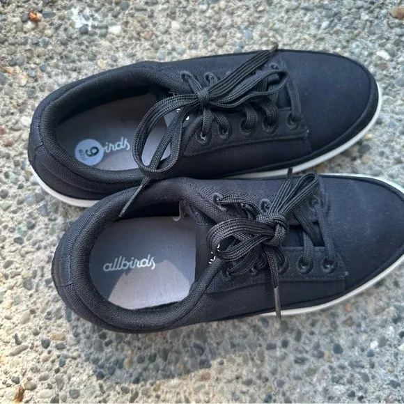 Allbirds Plant Pacer Platform Sneakers Solid Canvas Black Lace Up Size S Women’s