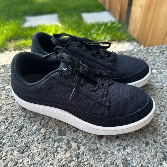 Allbirds Plant Pacer Platform Sneakers Solid Canvas Black Lace Up Size S Women’s