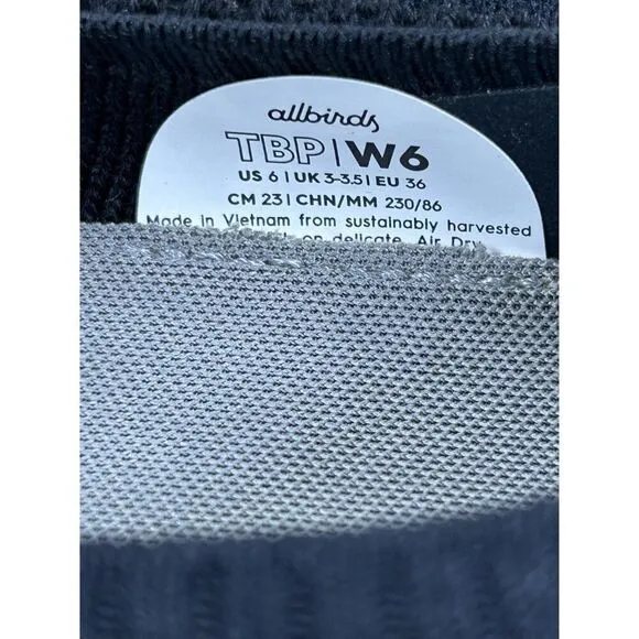 Allbirds Tree Breezers Black Point Toe Ballet Flats Womens Size 6