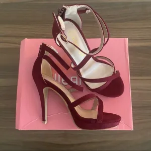 Allegra K Women's Sandals Solid Stiletto HeelsZipperAnkle Strap Size 7 NWT