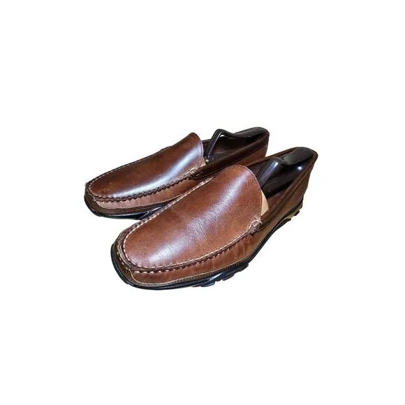 Allen Edmonds 71804 Boulder Brown Leather Driving Loafers Moccasin Mens Size 8.5