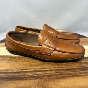 ALLEN EDMONDS 8 3E Wide Brooker Loafers Driving Shoes Tan Leather Brown Slip On