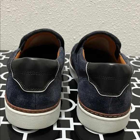 Allen Edmonds Alpha Woven Loafers Men Size 10.5 Blue Suede Slip On Comfort Shoes