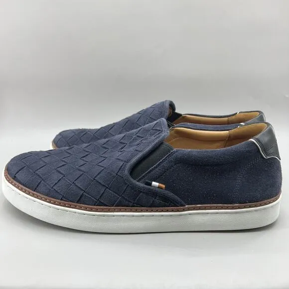Allen Edmonds Alpha Woven Loafers Men Size 14 D Blue Suede Slip On Comfort Shoes