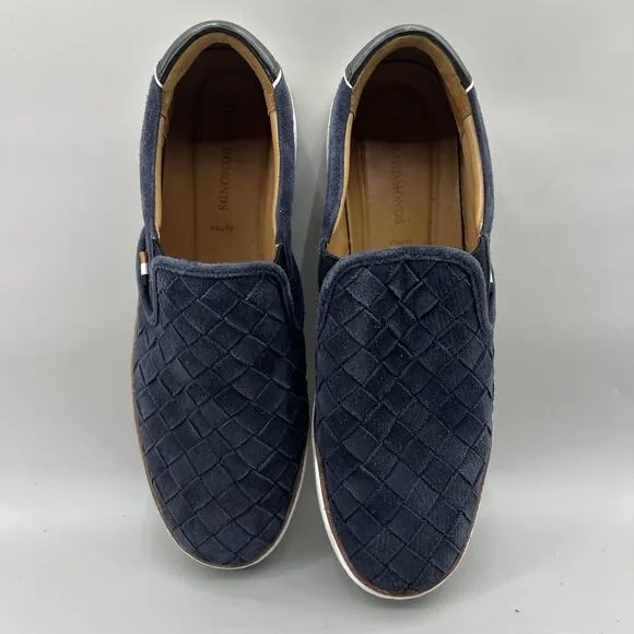 Allen Edmonds Alpha Woven Loafers Men Size 14 D Blue Suede Slip On Comfort Shoes