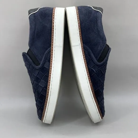 Allen Edmonds Alpha Woven Loafers Men Size 14 D Blue Suede Slip On Comfort Shoes