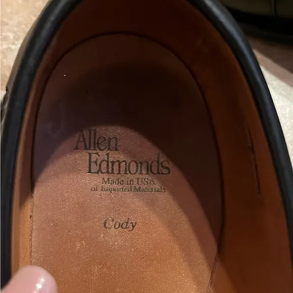 Allen Edmonds Black Leather Cody Woven Kiltie Tassel Loafers Size 12 D