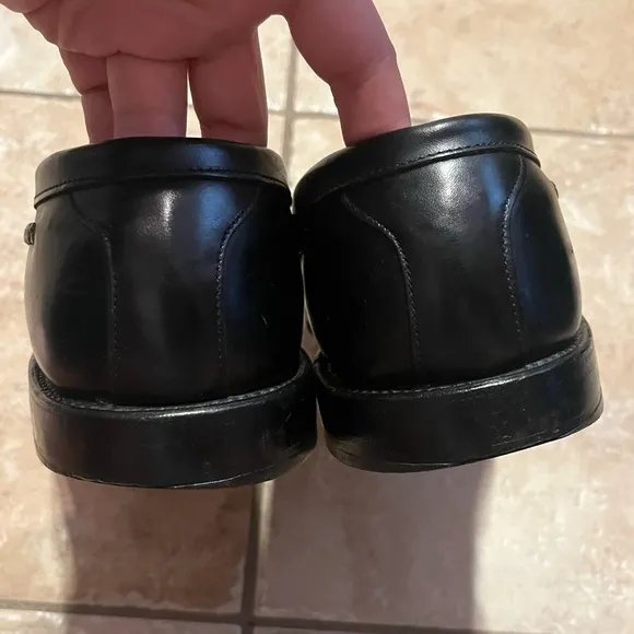 Allen Edmonds Black Leather Cody Woven Kiltie Tassel Loafers Size 12 D