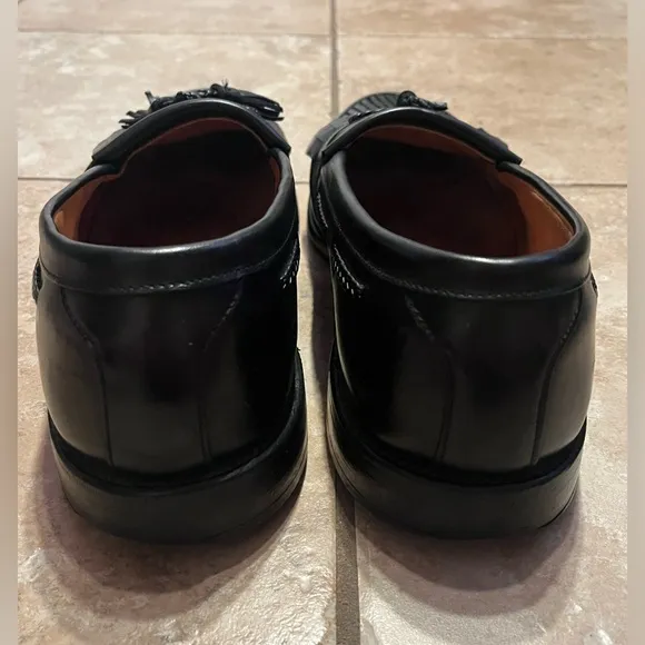 Allen Edmonds Black Leather Cody Woven Kiltie Tassel Loafers Size 12 D