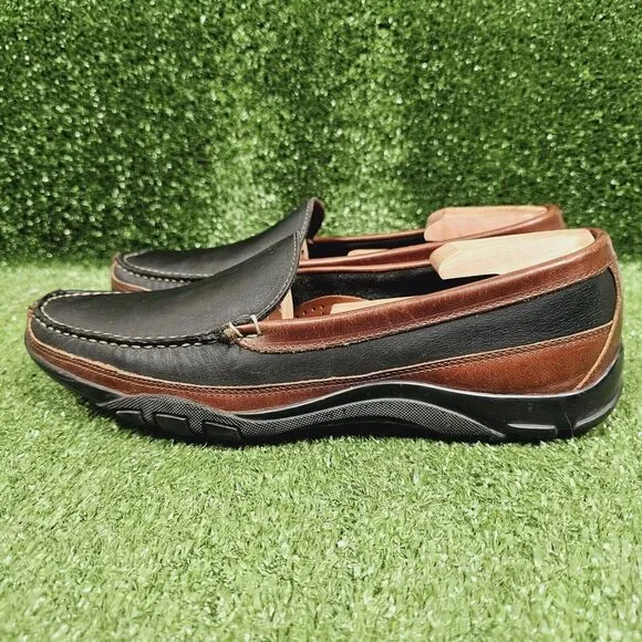 Allen Edmonds Boulder Black Leather Driving Mocs Slip On‎ Loafers Mens Size 10 B