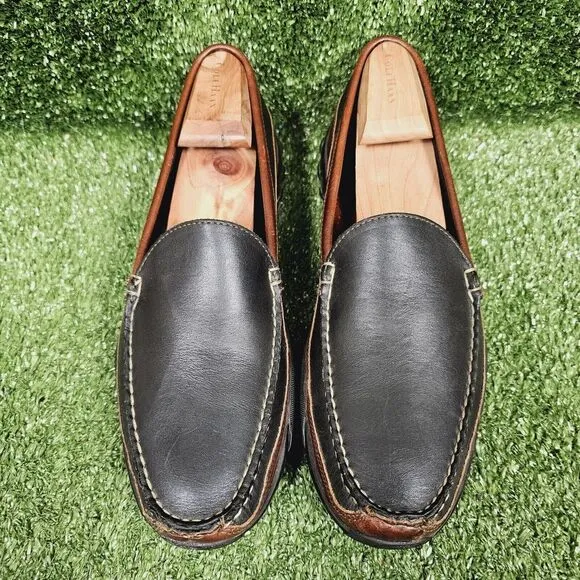 Allen Edmonds Boulder Black Leather Driving Mocs Slip On‎ Loafers Mens Size 10 B