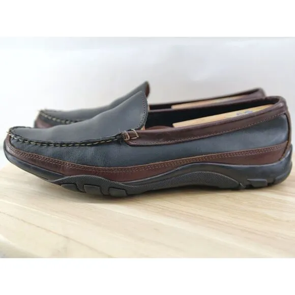 Allen‎ Edmonds Boulder Venetian Driving Black/Brown Loafers Men's SZ 9.5D