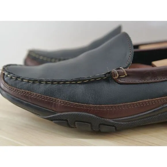 Allen‎ Edmonds Boulder Venetian Driving Black/Brown Loafers Men's SZ 9.5D
