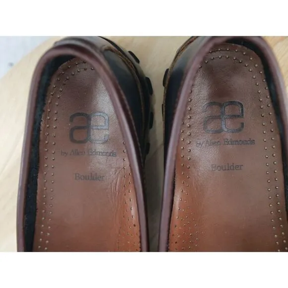 Allen‎ Edmonds Boulder Venetian Driving Black/Brown Loafers Men's SZ 9.5D