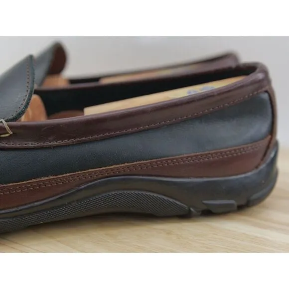 Allen‎ Edmonds Boulder Venetian Driving Black/Brown Loafers Men's SZ 9.5D