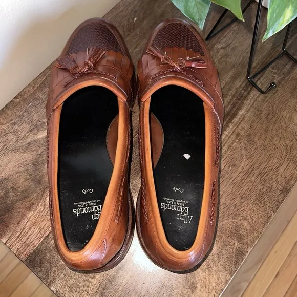 Allen Edmonds Cody 9375 Brown Kiltie Tasseled &amp; Woven Loafers 12D EUC