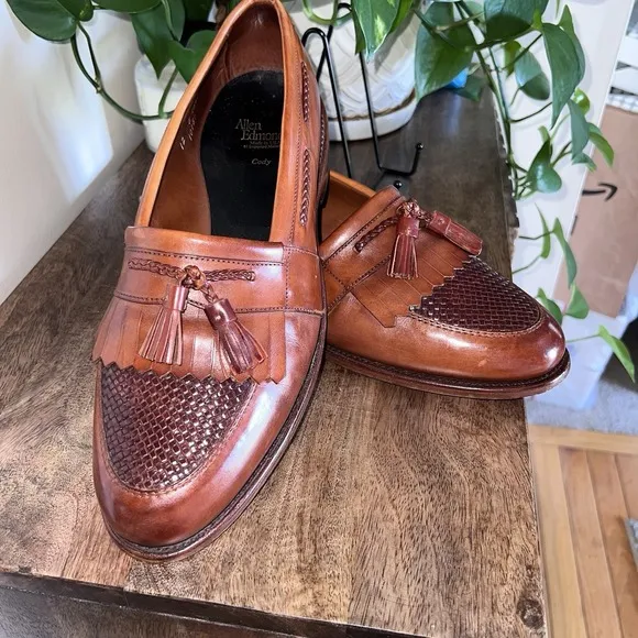 Allen Edmonds Cody 9375 Brown Kiltie Tasseled &amp; Woven Loafers 12D EUC