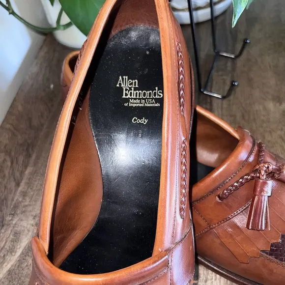 Allen Edmonds Cody 9375 Brown Kiltie Tasseled &amp; Woven Loafers 12D EUC