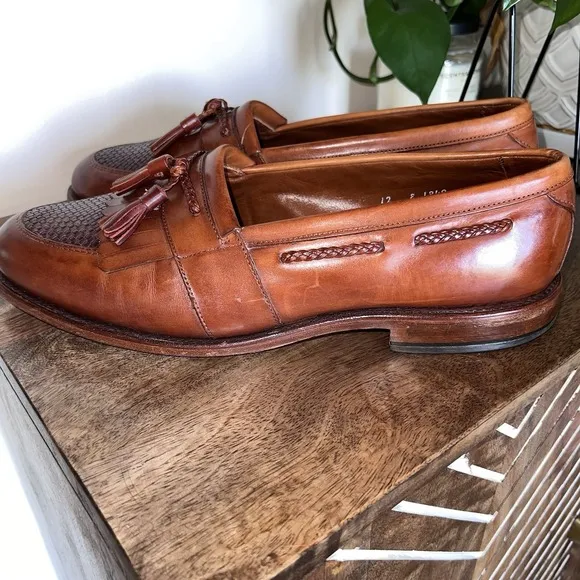 Allen Edmonds Cody 9375 Brown Kiltie Tasseled &amp; Woven Loafers 12D EUC