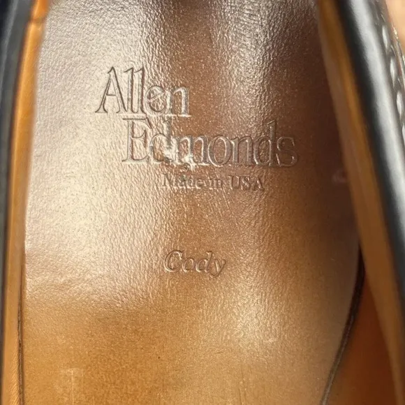 Allen Edmonds CODY Black Leather Kiltie Tassel Woven Loafers US Made Size 9 D