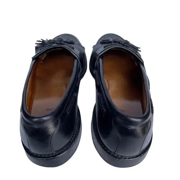 Allen Edmonds CODY Black Leather Kiltie Tassel Woven Loafers US Made Size 9 D