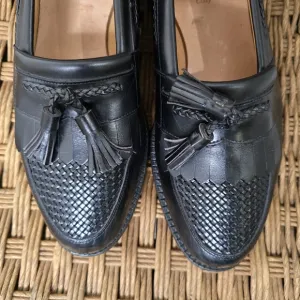 Allen Edmonds‎ Cody Black Leather Tassel Loafers woven mens 9D