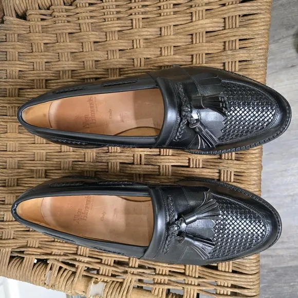 Allen Edmonds‎ Cody Black Leather Tassel Loafers woven mens 9D