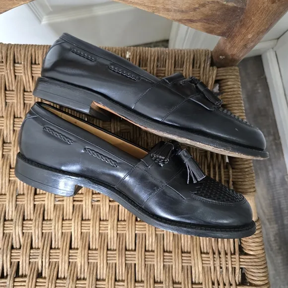 Allen Edmonds‎ Cody Black Leather Tassel Loafers woven mens 9D