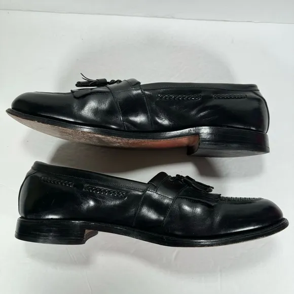Allen Edmonds Cody Black Woven Leather Kiltie Tassel Loafers Men's Size 13 D