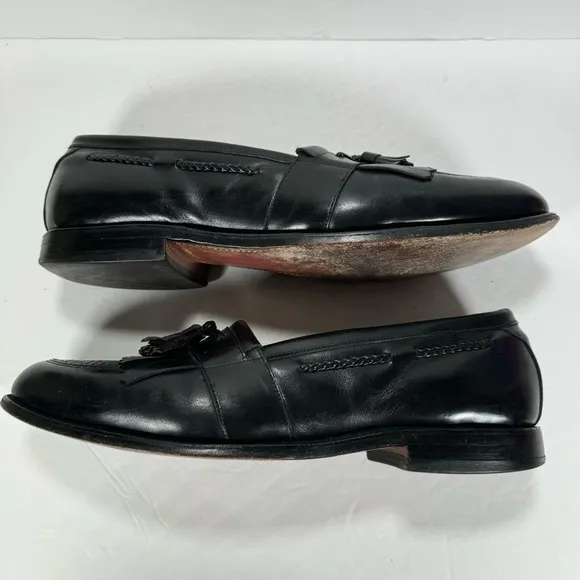 Allen Edmonds Cody Black Woven Leather Kiltie Tassel Loafers Men's Size 13 D