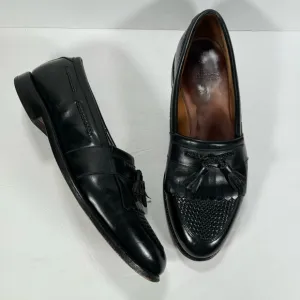 Allen Edmonds Cody Black Woven Leather Kiltie Tassel Loafers Men's Size 13 D