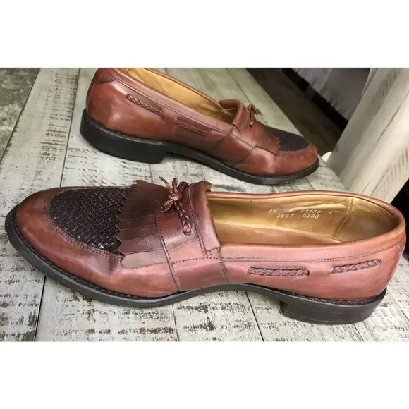 Allen Edmonds Cody Men Slip On Loafers Moccasins Cognac Leather 10 $300