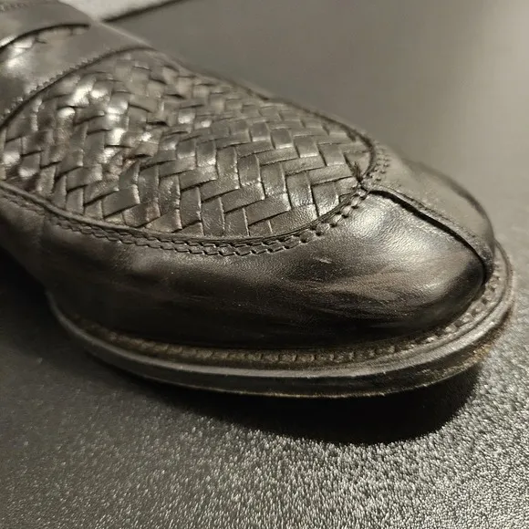 Allen Edmonds Foley Leather Slip On Shoes Woven Loafers Black Size 10