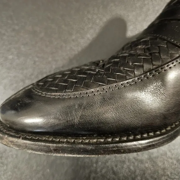 Allen Edmonds Foley Leather Slip On Shoes Woven Loafers Black Size 10