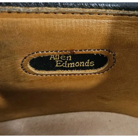 Allen Edmonds Foley Leather Slip On Shoes Woven Loafers Black Size 10
