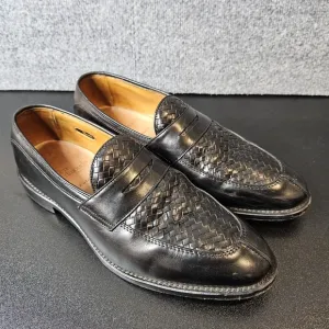Allen Edmonds Foley Leather Slip On Shoes Woven Loafers Black Size 10