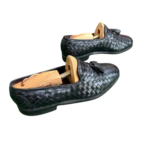 ALLEN EDMONDS Independance Palm Beach Men's Woven Loafers Tassel Black 10 D