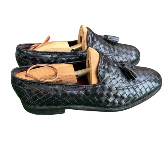 ALLEN EDMONDS Independance Palm Beach Men's Woven Loafers Tassel Black 10 D