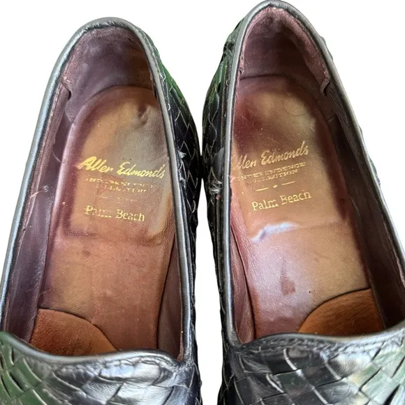 ALLEN EDMONDS Independance Palm Beach Men's Woven Loafers Tassel Black 10 D