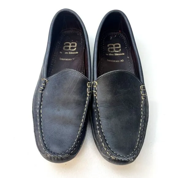 Allen Edmonds Interstate 90 Shoes Blue Leather Men's Size 9.5D Driving Shoes