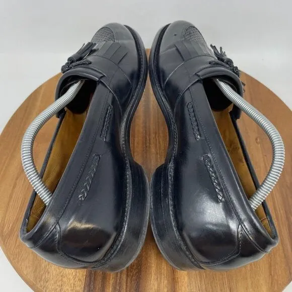 Allen Edmonds Loafers Mens 10.5 D Black Leather Cody Tassel Kiltie Woven Shoes