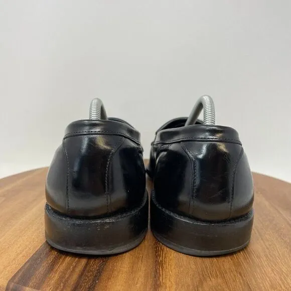 Allen Edmonds Loafers Mens 10.5 D Black Leather Cody Tassel Kiltie Woven Shoes