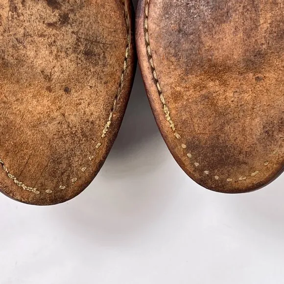Allen Edmonds Maxfield Brown Woven Leather Slip On Comfort Tassel Loafers 9.5 B